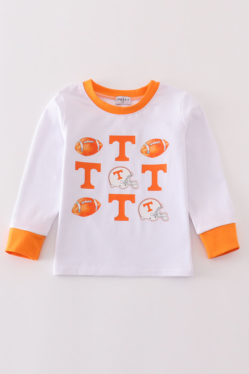 Orange tennessee football boy top