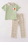 Sage pumpkin french knot boy pants set