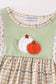 Sage pumpkin french knot girl pants set