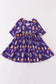 Purple halloween pumpkin twirl dress