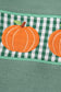 Green gingham pumpkin embroidery boy set