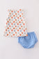 Blue pumpkin baby boy bloomers set