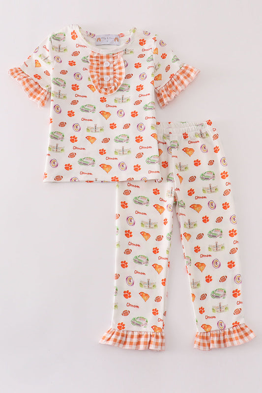 Clemson football baby girl pajamas set