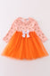 Orange character print tutu dress