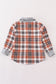 Rust plaid boy button down shirt