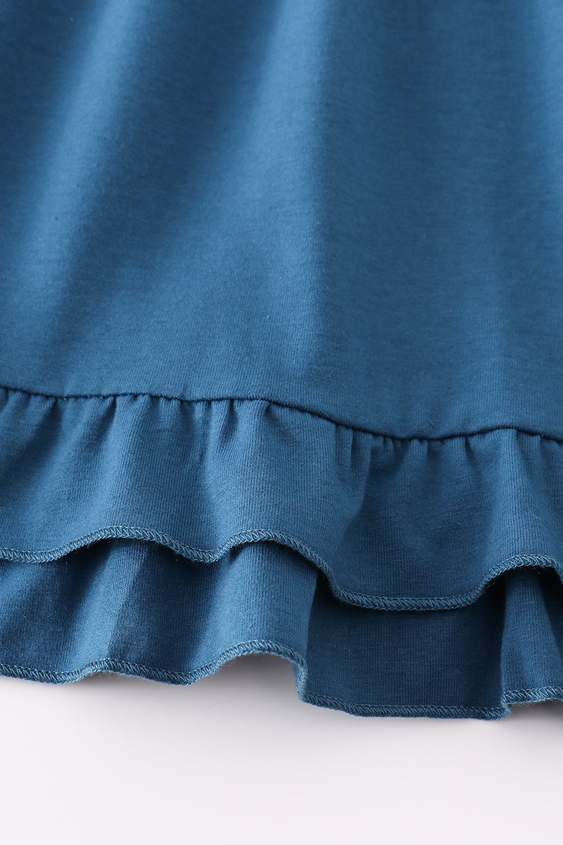 Blue ruffle girl dress