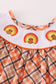 Orange turkey embroidery girl set