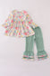 Floral print ruffle pants set
