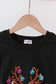 Black reindeer sequin mom&me fleece sweatshirt
