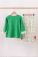 Green santa claus applique ruffle pants set