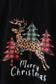 Black leopard tree deer print pants set