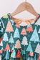 Green tree print ruffle pants set