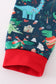 Green dinosaur print pants set