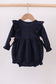 Navy christmas santa cookie milk embroidery ruffle bubble