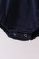 Navy christmas santa claus embroidery ruffle bubble