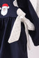 Navy christmas santa claus embroidery ruffle bloomer set
