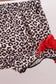 Red santa claus applique leopard ruffle bloomer set