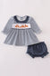 Navy stripe deer embroidery bloomer set