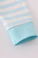 Blue snowman embroidery stripe bubble