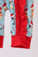 Blue christmas character print ruffle romper