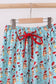 Blue christmas character print mom pajamas pants