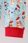 Blue christmas character print pajamas pants set