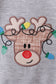 Grey reindeer applique romper