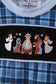 Navy nativity embroidery plaid bubble