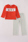 Fox embroidery gingham pants set