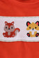 Fox embroidery gingham pants set