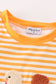 Yellow stripe thanksgiving turkey french knot boy top