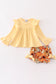 Beige velvet pumpkin girl baby set