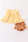 Beige velvet pumpkin girl baby set