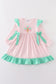 Pink stripe turkey applique dress