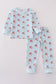 Blue christmas santa claus unisex pajamas set