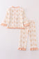 Beige gingerbread girl ruffle pajamas set