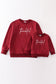 Maroon thankful fleece mom&me sweatshirt