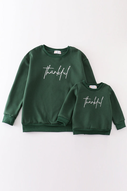 Forest thankful fleece mom&me sweatshirt