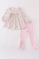 Pink watercolor christmas print girl set