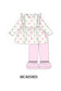 Pink christmas holly bow print girl set