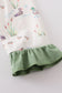 Sage duck print girl jogger ruffle set