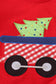 Red trolley christmas tree applique boy top