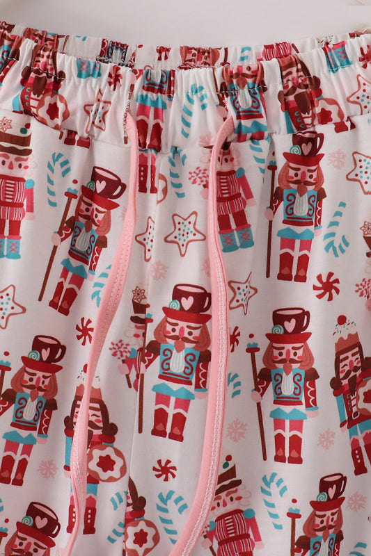Christmas nutcracker print mom pajamas pants