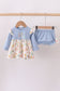 Blue nutcracker embroidery bloomer set
