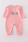 Pink believe embroidery ruffle romper