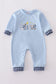 Blue believe embroidery romper