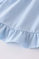 Blue believe embroidery ruffle pants set
