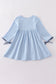 Blue believe embroidery dress