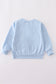 Blue believe embroidery top