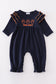 Navy war eagle embroidery girl romper